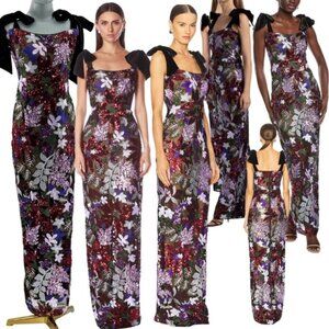 🆕 BRONX & BANCO 🧿 NWOT Dahlia Maxi Dress, Purple Multi Floral - Sz L US 8